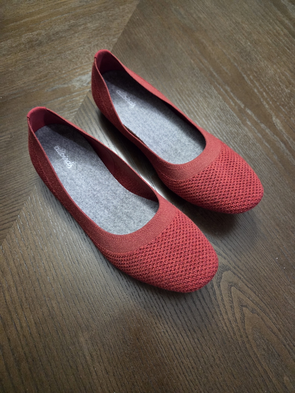 Allbirds Tree Breezer Women’s Red Knit Ballet Flats Size 11